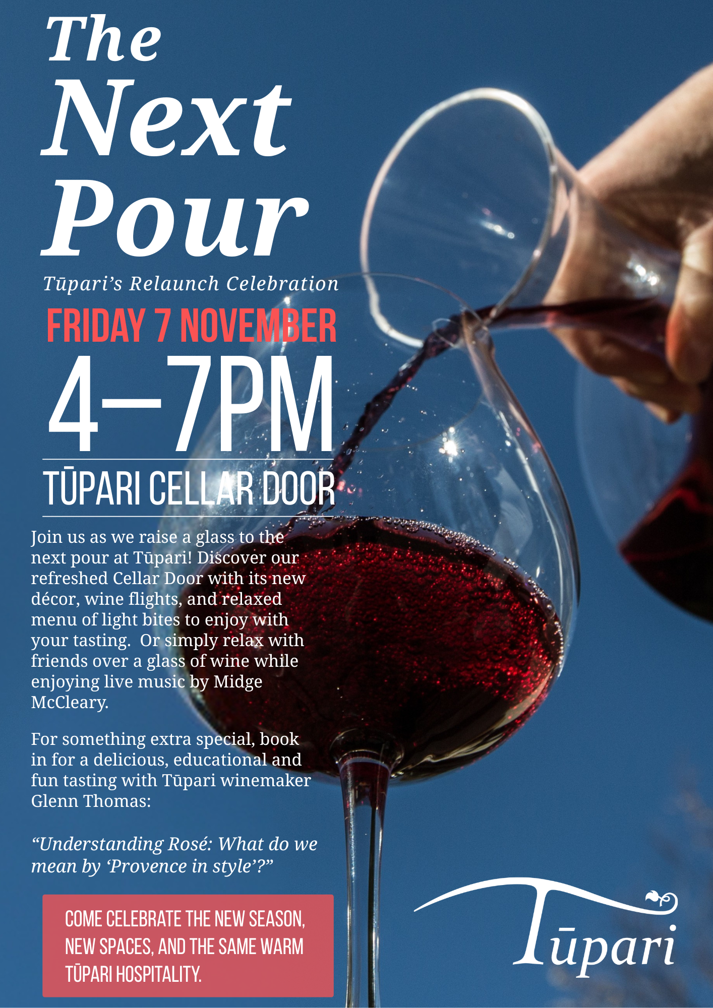 The Next Pour - Tūpari's Relaunch Celebration