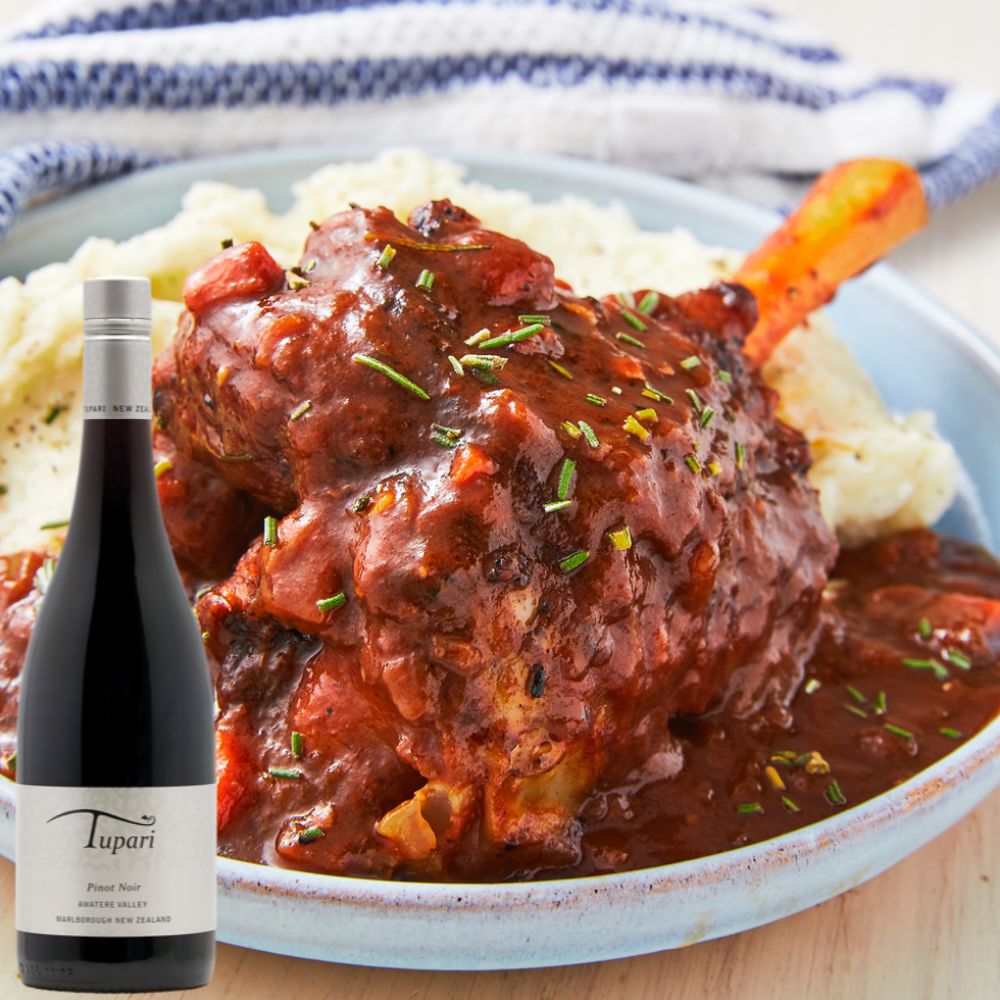 Lamb Shanks in Red Wine Sauce Tūpari Wines